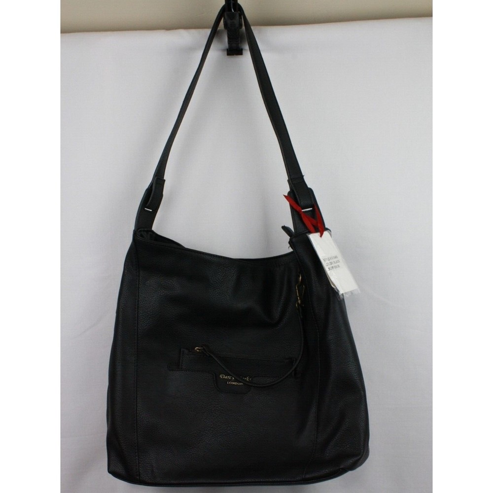 Darcy Marks London Black Pebbled Purse Tote with Pockets and Coin Purse
